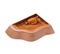 Tortoise Water Plan - Tazón de alimentación de reptiles, resina no tóxica | Tazón de alimentos y agua poco profundos para tortugas, lagartos, anfibios, accesorios de terrario para la configuración del