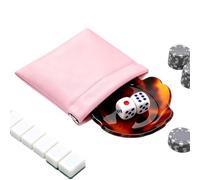 Tortoiseshell Acrylic Mahjong Dice Dish Set, Flower Shaped Rolling Tray | Includes Flower Shaped Acrylic Tray, 2 Standard Dice, and Pink PU Leather Magnetic Pouch for Game Night, Travel, and