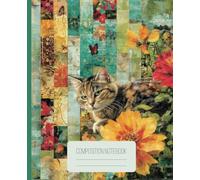 Tortoiseshell Cat Composition Notebook: College Ruled Creative Writing Book Featuring a Feline in the Garden