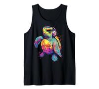 Tortuga Colorido Popart Arco Iris Reptil Lindo Tortugas Camiseta sin Mangas