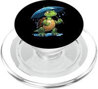 Tortuga con Paraguas Ilustración de Caricatura PopSockets PopGrip para MagSafe