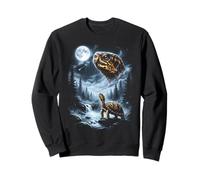 Tortuga de Caja Oriental Aullando a la Luna de los años 90 Retro Sudadera