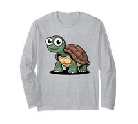 Tortuga de Dibujos Animados con Ojos tontos y Concha marrón Manga Larga