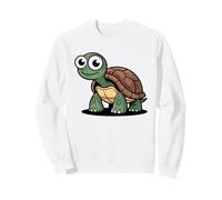 Tortuga de Dibujos Animados con Ojos tontos y Concha marrón Sudadera