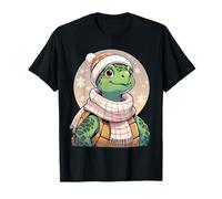 Tortuga de Invierno con Gorro y Bufanda ilustrada Camiseta