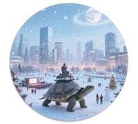 Tortuga de Roca Que Lleva la Ciudad 1000 Piezas Puzzles Rompecabezas Redondo para 14 Años O Más Juego De Habilidad para Toda La Familia Pasatiempos Aprendizaje Juguetes 1000pcs (67.5x67.5cm)