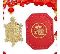 Tortuga del Dinero con de Cuero, Placa de Agua de Metal de Tortuga de aleación de 3 x 2 x 1 cm, Estatua de decoración del hogar, del Tesoro para Vivir, Riqueza, Salud, Buena Suerte