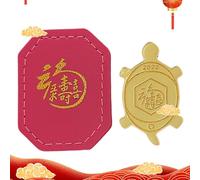 Tortuga del Dinero con de Cuero, Placa de Agua de Metal de Tortuga de aleación de 3 x 2 x 1 cm, Estatua de decoración del hogar, del Tesoro para Vivir, Riqueza, Salud, Buena Suerte