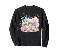 Tortuga del océano rodeada de Escena de Coral Sudadera