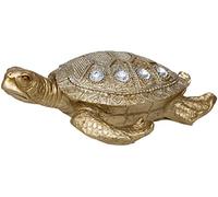 Tortuga Dorada con Purpurina y Detalles de Diamantes, 20 cm