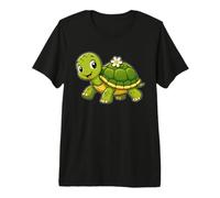 Tortuga Flor Caparazón Sonrisa Camiseta Premium