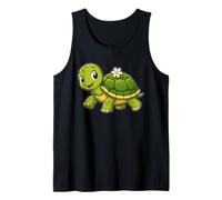 Tortuga Flor Caparazón Sonrisa Camiseta sin Mangas