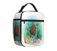 Tortuga, lonchera para mujer aislada, tortuga marina nada en el océano, para hombres y adultos, bolsa de almuerzo pequeña para oficina, trabajo, bolsa enfriadora, congelable, reutilizable, portátil