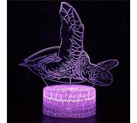 Tortuga marina 3D luz nocturna 16 colores cambiantes lámpara acrílico base ABS cargador USB decoración del hogar juguete cumpleaños Navidad niños regalo