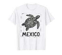 Tortuga Marina de México Azteca | Tribal Maya - Impresión de Sello Retro Camiseta