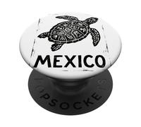 Tortuga Marina de México Azteca | Tribal Maya - Impresión de Sello Retro PopSockets PopGrip Adhesivo