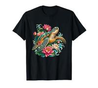 Tortuga Marina Flor de Loto Meditación del espíritu del océ Camiseta
