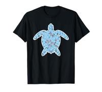 Tortuga Marina Floral Forget Me Not Flower Camiseta