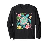 Tortuga marina floral Manga Larga