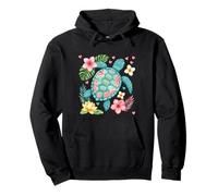 Tortuga marina floral Sudadera con Capucha