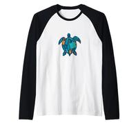 Tortuga Marina Hecha de plásticos oceánicos, diseño de Conciencia ecológica Camiseta Manga Raglan