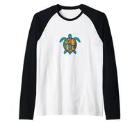Tortuga Marina Hecha de plásticos oceánicos, diseño de Conciencia ecológica Camiseta Manga Raglan