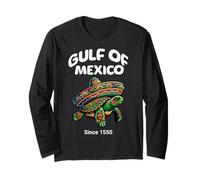 Tortuga marina luciendo un sombrero mexicano, Golfo de México desde 1550 Manga Larga