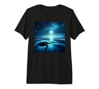Tortuga Marina Nadando bajo la Luna Ll Camiseta Premium