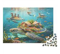 Tortuga Marina Océano Azul Puzzle de 1000 Piezas Papel Adultos Relajación Concentración Juego para Toda la Familia 38x26cm/1000pcs