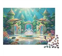 Tortuga Marina Palacio Submarino Puzzle de 1000 Piezas Papel para Adultos Escena de Coral Relajación Decoración Regalo 52x38cm/1000pcs