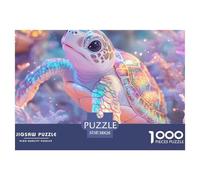 Tortuga Marina Puzzle de 1000 Piezas Cartón para Adultos Escena Océano Coral Juego de Puzzle 1000 Piezas Relajación Decoración Regalo 38x26cm/1000pcs