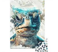 Tortuga Marina Puzzle de 1000 Piezas Papel para Adultos Escena Marina Tranquila Puzzle para Toda la Familia Decoración Hogar Regalo Relajación 38x26cm/1000pcs