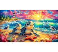 Tortuga Marina Puzzle de 1000 Piezas para Juegos de Puzzles Familiares Adultos y niños 75x50cm/1000pcs