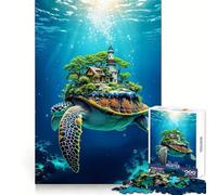 Tortuga Marina Que Lleva una Isla en su caparazón Mundo Submarino Rompecabezas de 1000 Piezas para Adultos Juguete Inteligente y Divertido Bordes Suaves Regalo Ideal para Festivales (50x75cm)