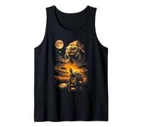 Tortuga mística Aullando a la Luna Paisaje Reptil Arte Camiseta sin Mangas