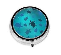 Tortuga, pastillero, pastillero cuadrado para bolsillo o monedero, pastillero pequeño, organizador de pastillas de viaje