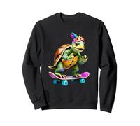 Tortuga patinando estilo dibujo animado Sudadera