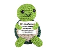 Tortuga Positiva, Mini Tortuga Crochet Animalitos Crochet Muñeca Punto Regalo Apoyo Emocional Muñeco Mensaje Positivo para Regalo Motivacional Decoración de Fiesta(Verde)