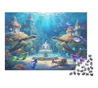Tortuga Reino Submarino Puzzle de 1000 Piezas Papel para Adultos Escena Fantasía Acuario Puzzle para Toda la Familia Decoración Hogar Regalo 38x26cm/1000pcs