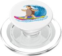Tortuga Surfing, Linda Tortuga Divertida Surfeando En Una Ola PopSockets PopGrip para MagSafe