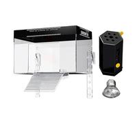 Tortugas de caparazón - sobre el muelle trasero del tanque, plataforma de estantería, rampa de reptiles, carcasa de terrrapina acuática con tapa, jaula de observación de animales, decoración de