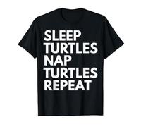 Tortugas de la Siesta del sueño Repite Amante de Las Tortugas Camiseta gráfica económica, Hombre, Negro, M
