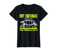 Tortugas Marinas Seco Parque Nacional Cayos de Florida Camiseta gráfica económica, Mujer, Negro, XL