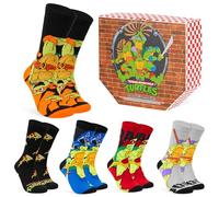 Tortugas Ninja Calcetines Hombre Pack de 5 Calcetines Originales y Transpirables, Regalos Frikis para Hombres