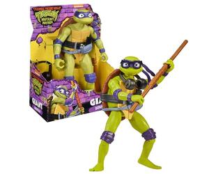 TORTUGAS NINJA - Donatello Figura de Acción, Figura de 30 cm totalmente artículada, Accesorio arma Bo de madera incluido, 4 Muñecos coleccionables, Niños y niñas +4 años, Famosa (TU801400)
