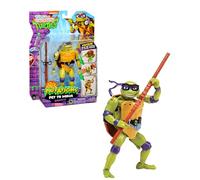 TORTUGAS NINJA - Donatello Figura de Acción Transformable de Mascota a Ninja, 4 Muñecos para Coleccionar, Incluye Accesorio de Lucha, Estrella Lanzadora de Pizza y una Base, Famosa (TU838100)