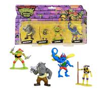 Tortugas Ninja, Estuche de 4 Mini-Figurinas de 5 cm, Don + Raph + Rocksteady + Baxterfly, para niños a Partir de 4 años, TU8292