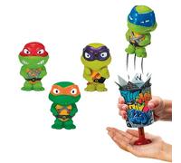 TORTUGAS NINJA - Figuras Slams Sorpresa, Consigue una figura blandita aleatoria de TMNT, Aprieta el envase y disparará un personaje, 4 para coleccionar, Para niños de 4 años+, Famosa (TU831000)