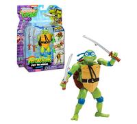 Tortugas Ninja Leonardo Figura de Acción Transformable de Mascota a Ninja, 4 Muñecos para Coleccionar, Incluye Accesorio de Lucha, Estrella Lanzadora de Pizza y una Base, Famosa (TU838200)