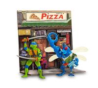 Tortugas Ninja - Leonardo Vs. Super Fly Movie Face Off 2 Pack, Figuras de Acción Articuladas 12 cm, Personajes de la Película Caos Mutante con Accesorios de Combate, para niños y niñas Desde 4 Años